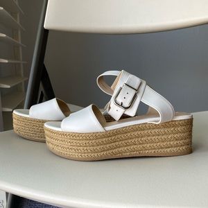 Via Spiga White Platform Sandals